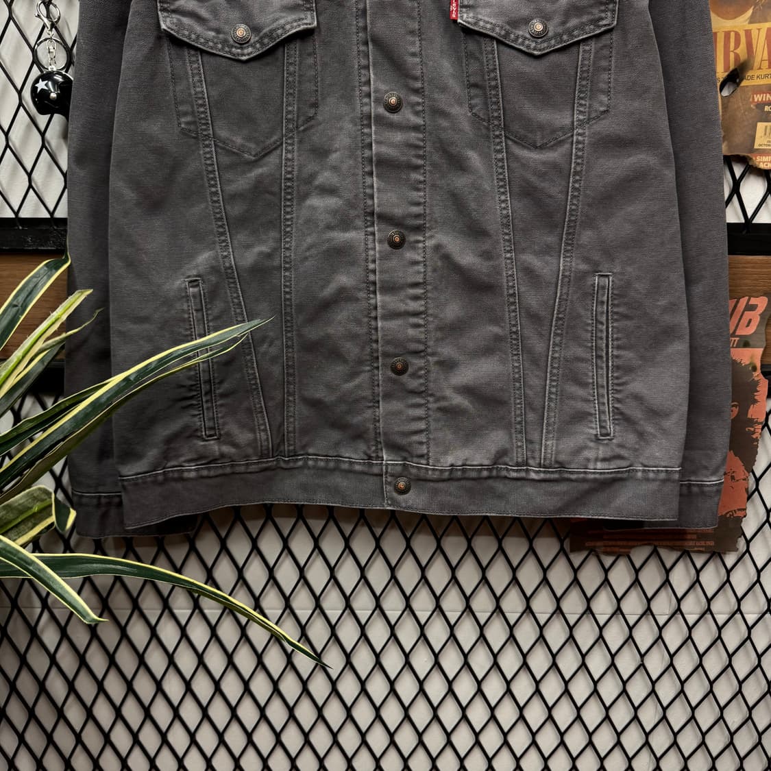 리바이스 타입 3 데님 트러커 자켓 플란넬 안감 포인트 그레이 상품이미지4