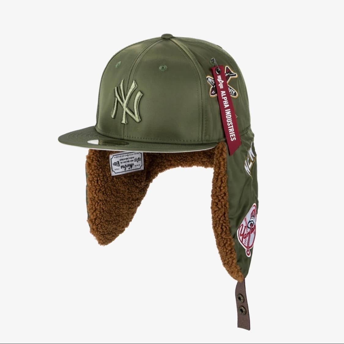 뉴에라 MLB x 알파 인더스트리 다저스 도그이어 피티드 캡 아미 그린 상품이미지1
