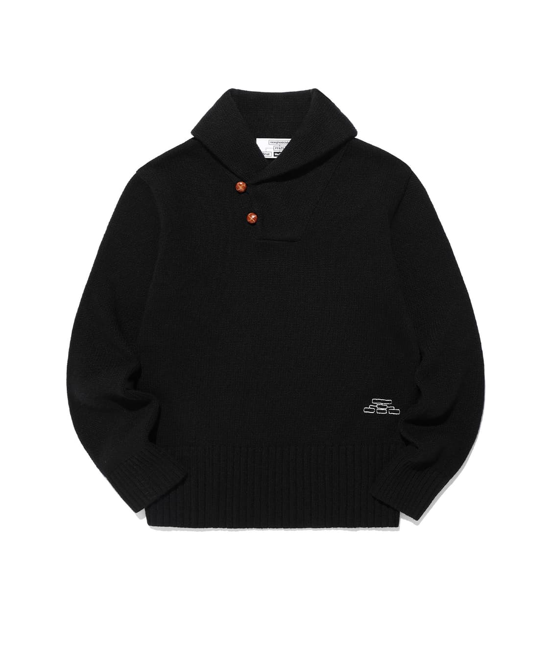 [M] 나이스고스트클럽 숄카라 니트 블랙 상품이미지1