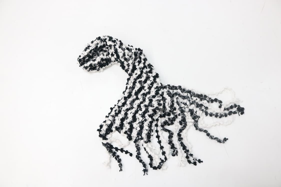 티지 블랙 앤 화이트 팝콘 니트 믹스 머플러 상품이미지3