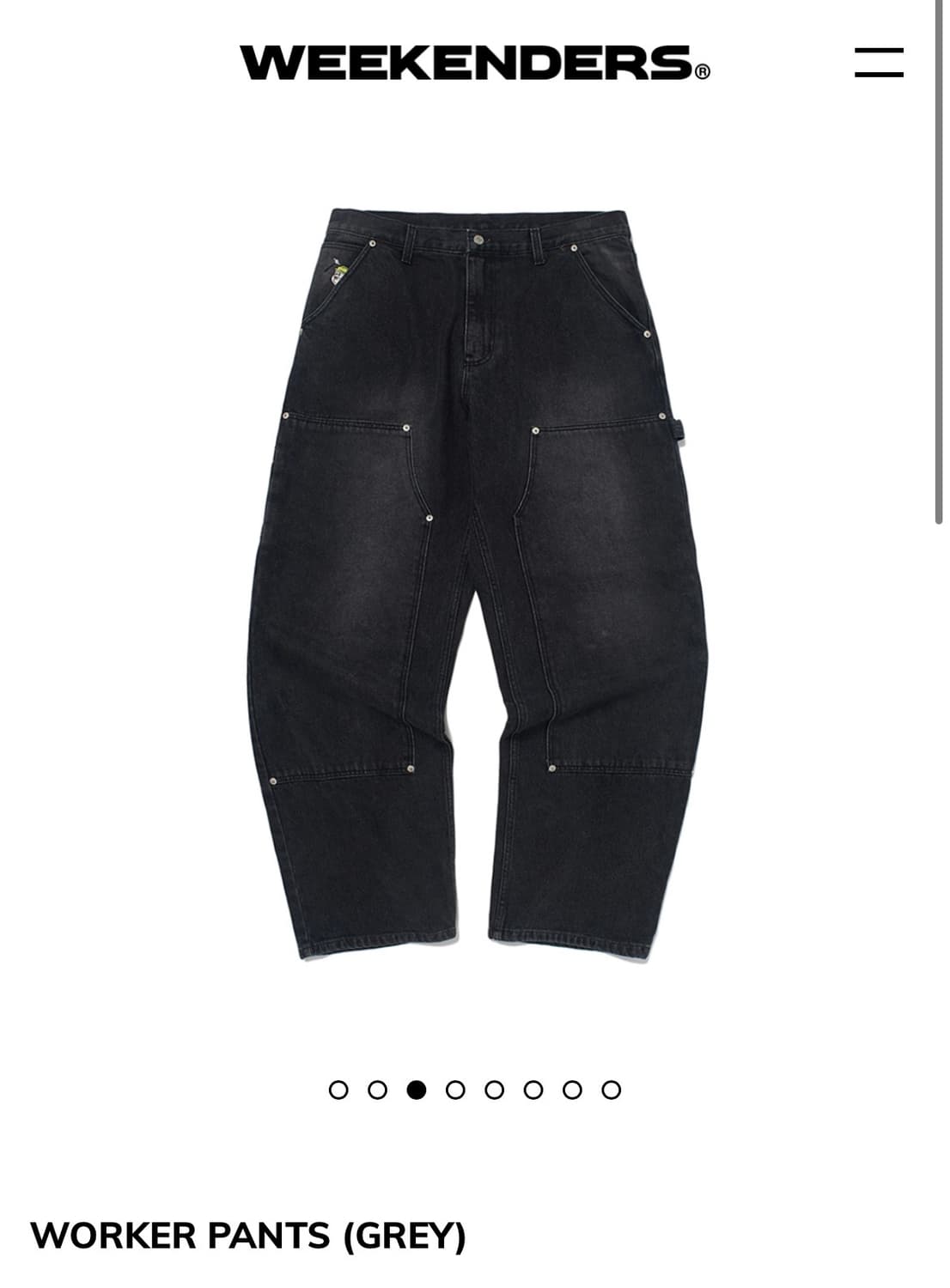 위켄더스 더블니 워커팬츠 흑청 L 상품이미지2