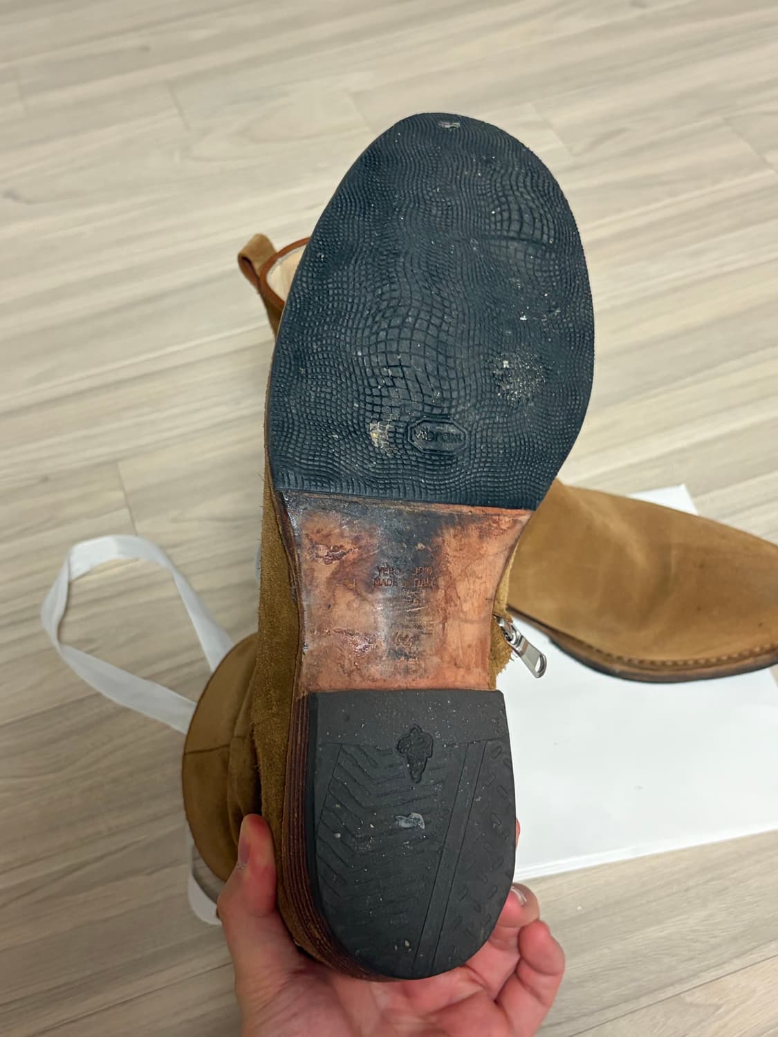 [42] 논네이티브 마인데님 스웨이드 부츠 카멜 색상 상품이미지5