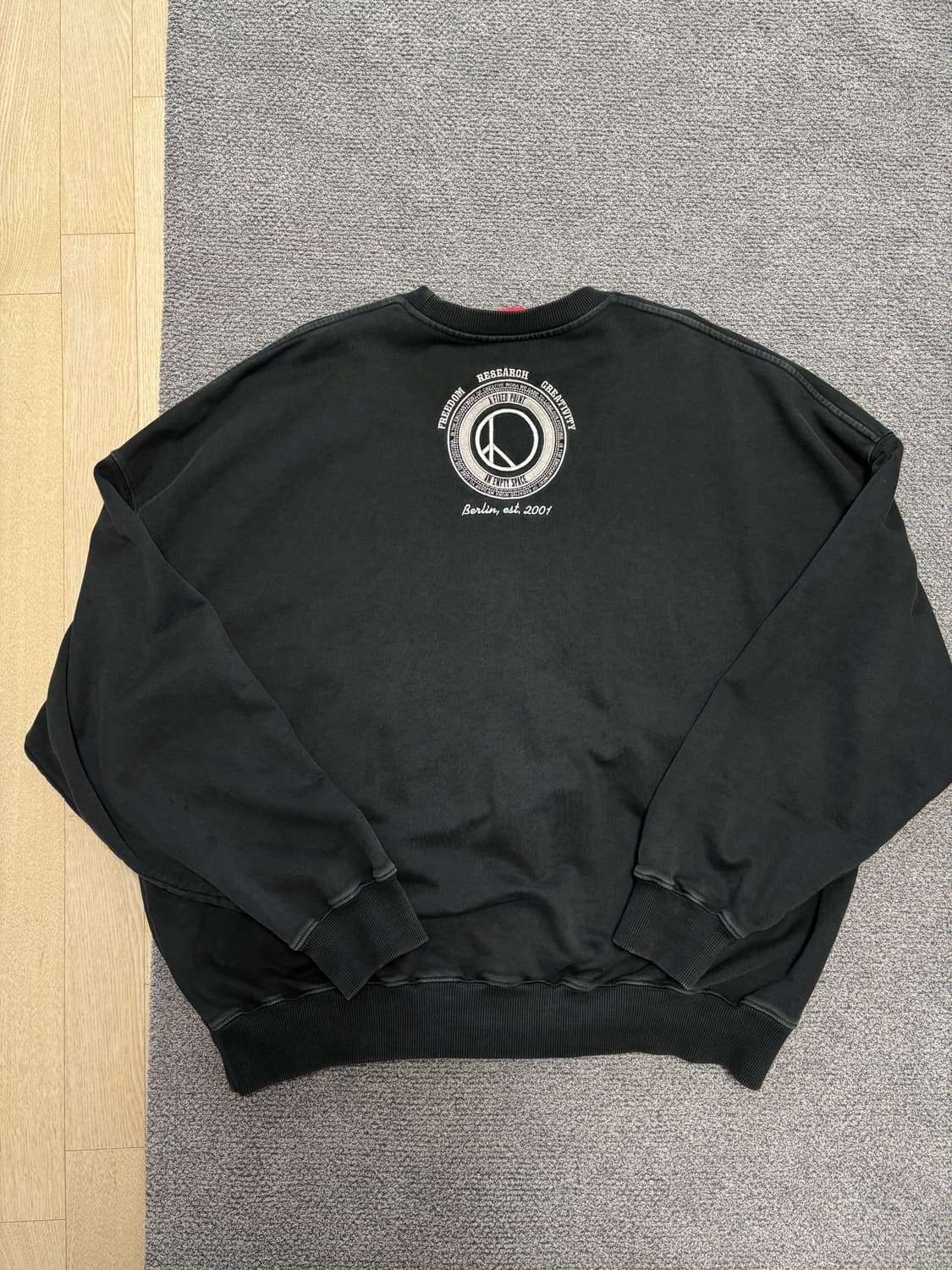 [L] 032C 워시드 그레이 헤비 코튼 스웻 맨투맨 팝니다 상품이미지2