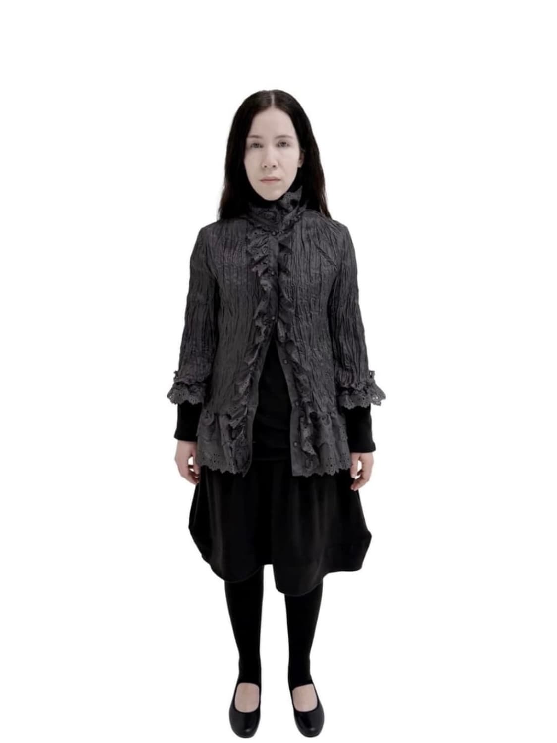 에옹쓰 Thornel Punching Blouse - charcoal 상품이미지2