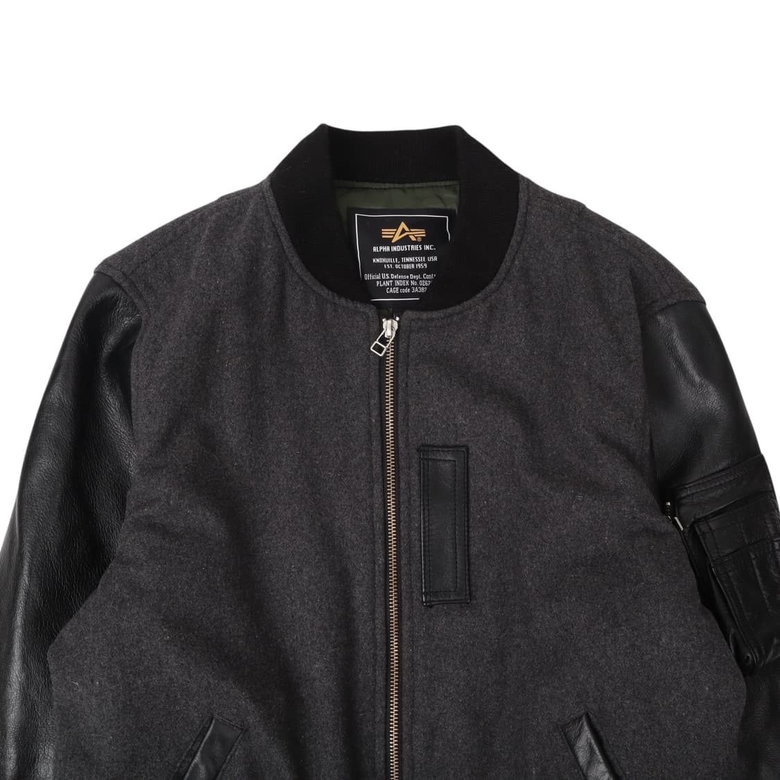 알파인더스트리 카우 레더 암 울 ma-1 자켓 상품이미지2