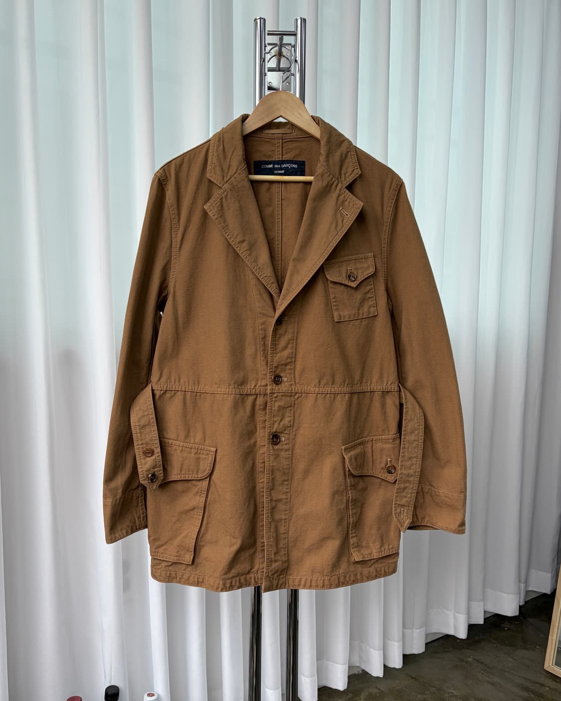 [L]꼼데가르송 옴므 2003 벨티드 캔버스 자켓 상품이미지2
