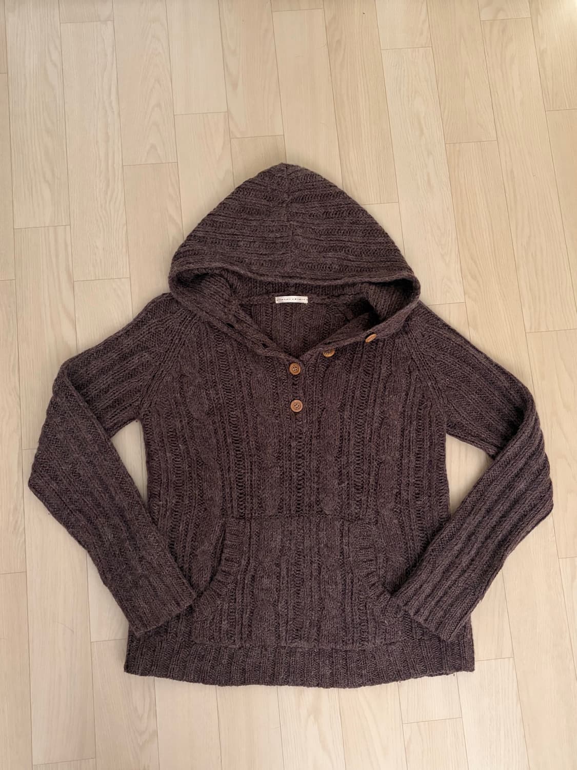 꽈배기 니트 후드티 상품이미지1