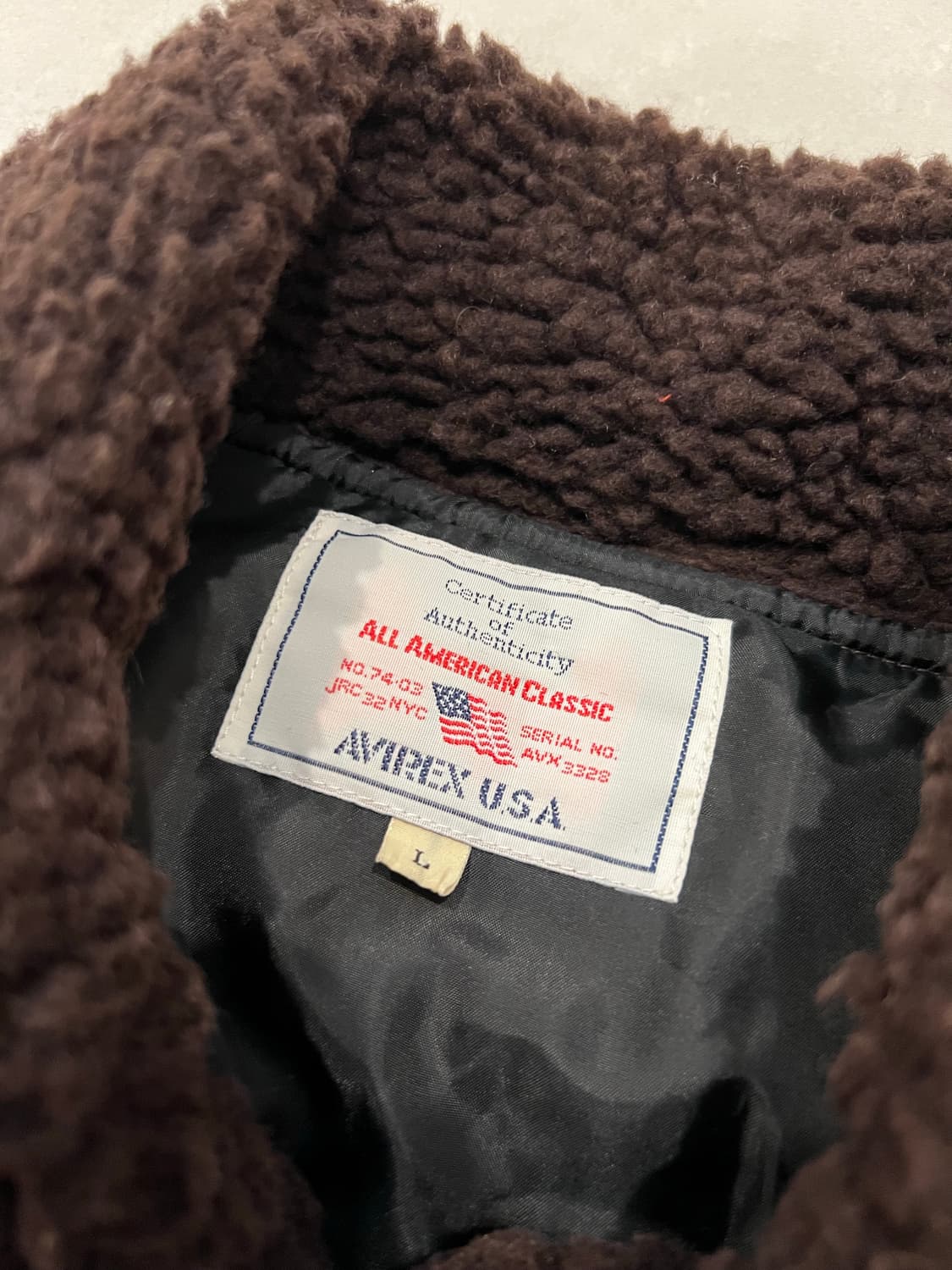 아비렉스 폴리 b-3 플라이트 자켓 무스탕 L 상품이미지4