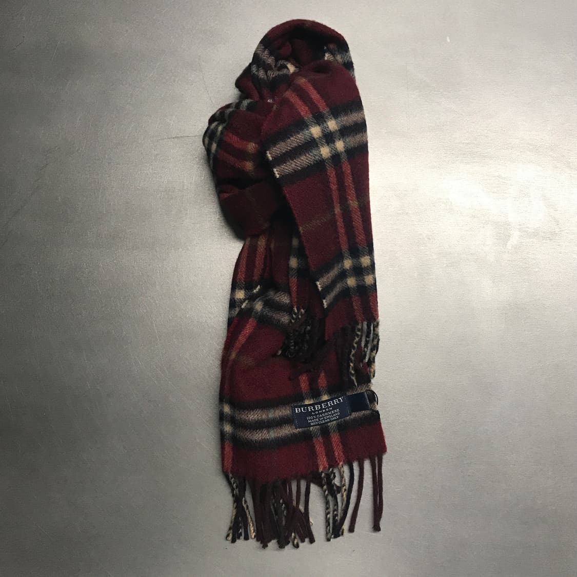 버버리 정품 캐시미어 머플러 버건디 상품이미지1