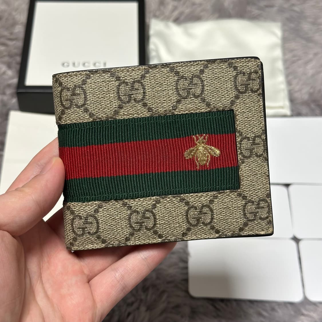 [풀구성] 구찌 GG 슈프림 웹삼선 반지갑 상품이미지1