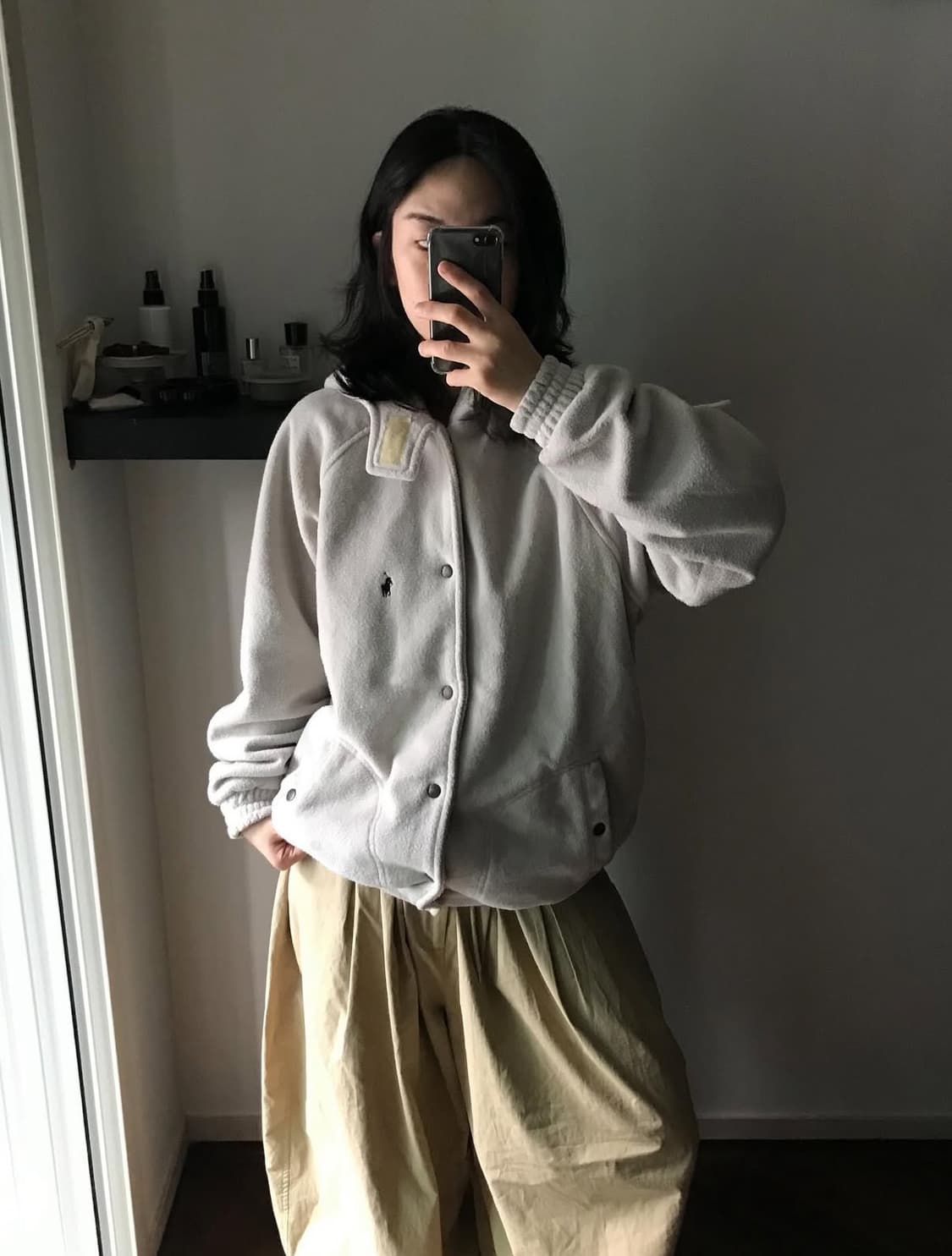 폴로 랄프로렌 90년대 올드스쿨 포니로고 플리스 후드자켓 바시티 상품이미지1