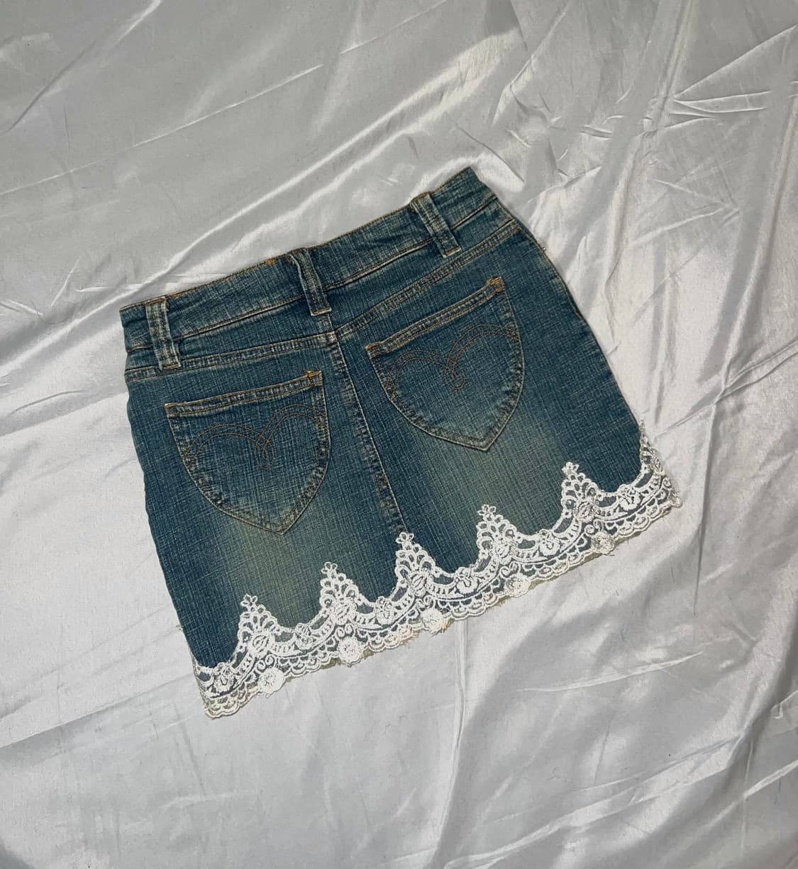 ✨vintage lace denim skirt 워싱 레이스 청치마✨ 상품이미지3