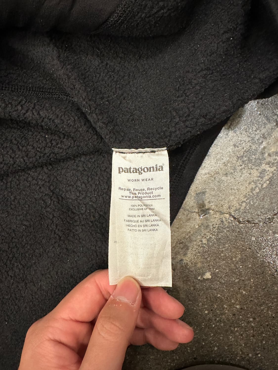 파타고니아 블랙 플리스 풀집업 XL 상품이미지5
