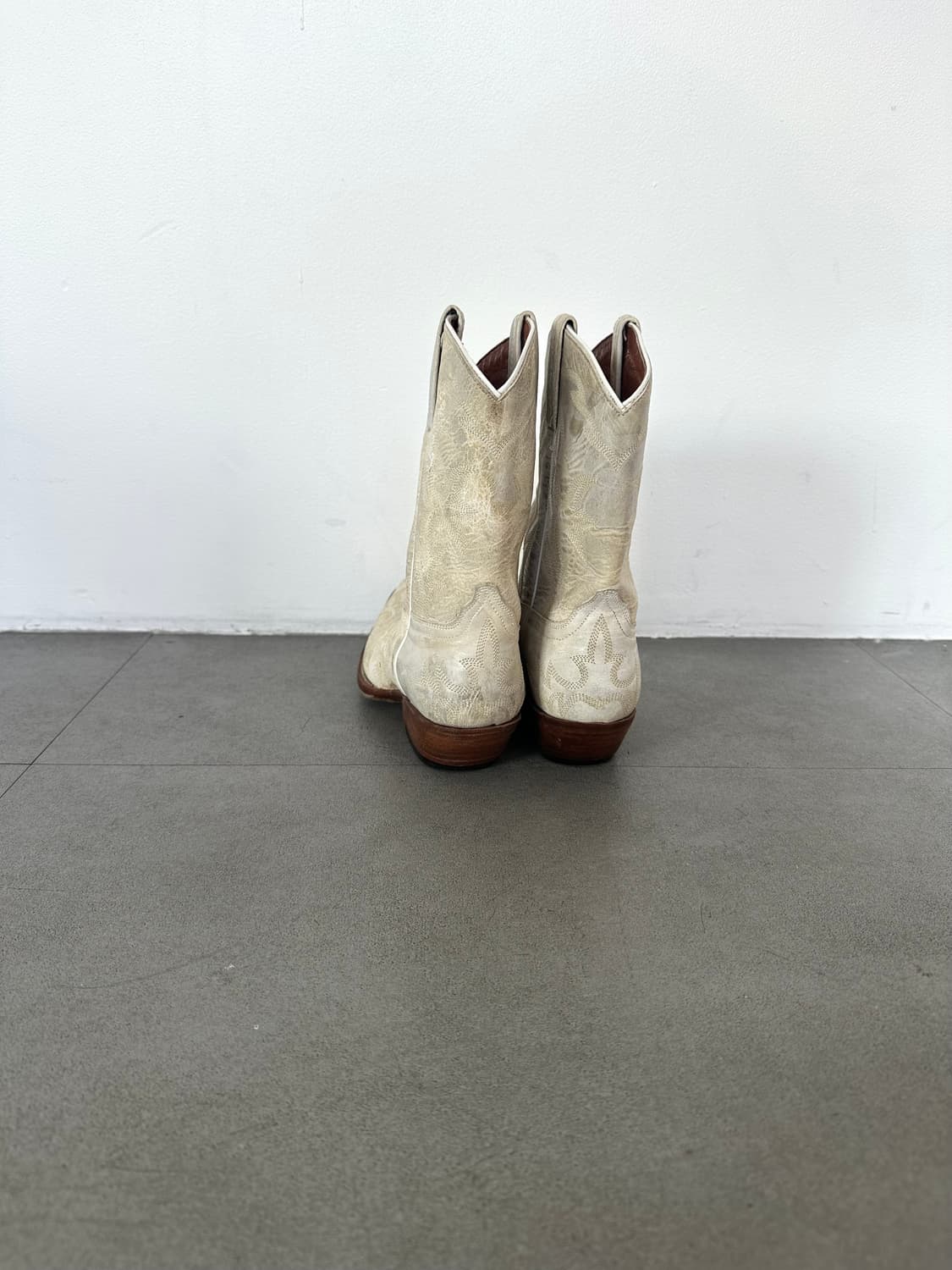 VTG 멕시코 웨스턴 부츠 아이보리 상품이미지3