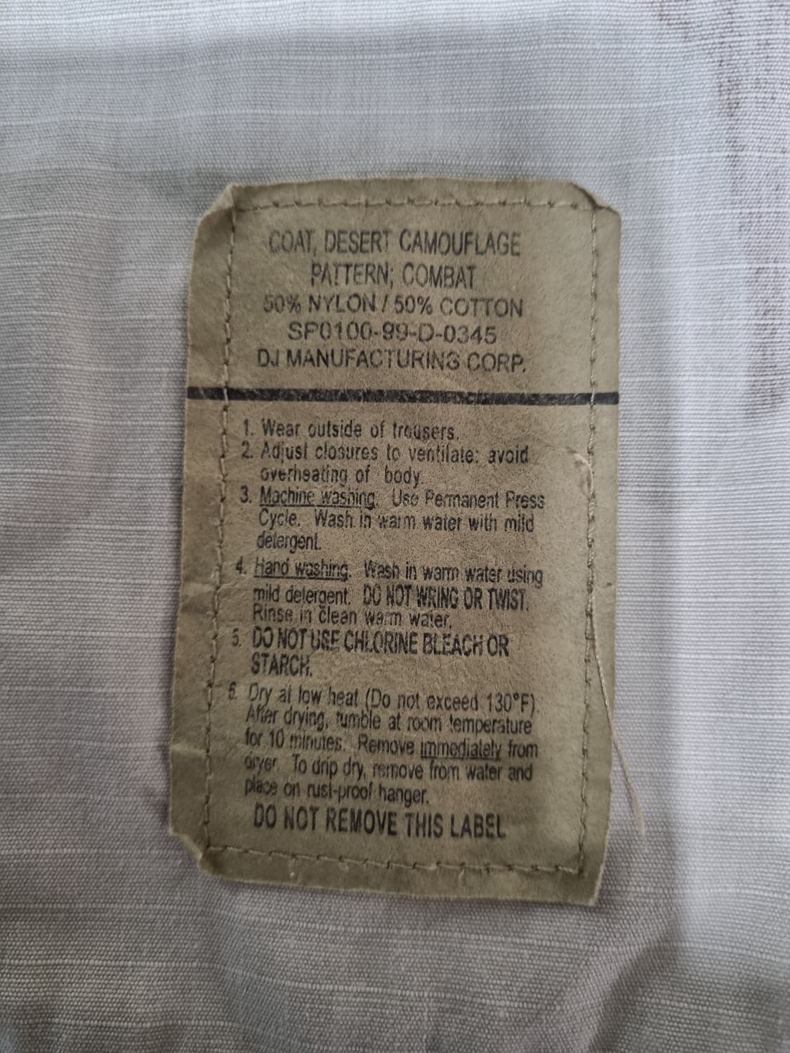 미군 오리지널 사막 3색 데저트 카모 BDU 야상 스몰 숏 상품이미지4