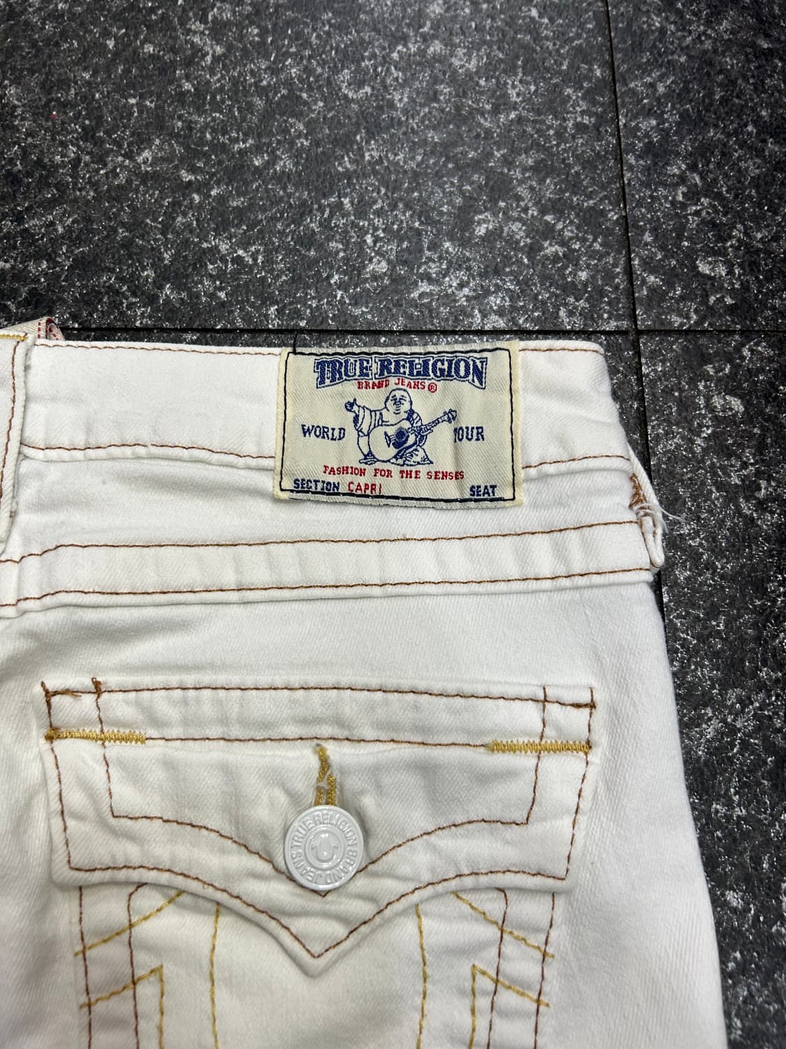 트루릴리젼 스티치 화이트 팬츠 스키니진 여성 25인치 상품이미지3