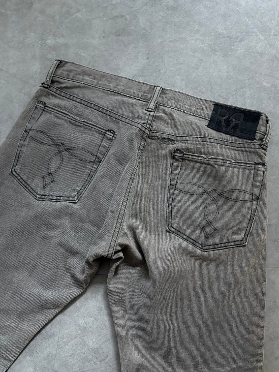 RRL 더블알엘 워싱 데님 그레이 팬츠 상품이미지4