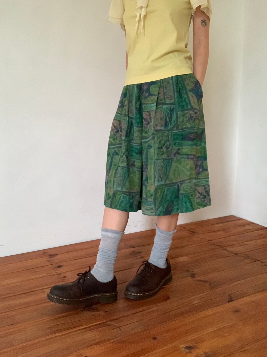 Pattern Wide Bermuda Pants 상품이미지2