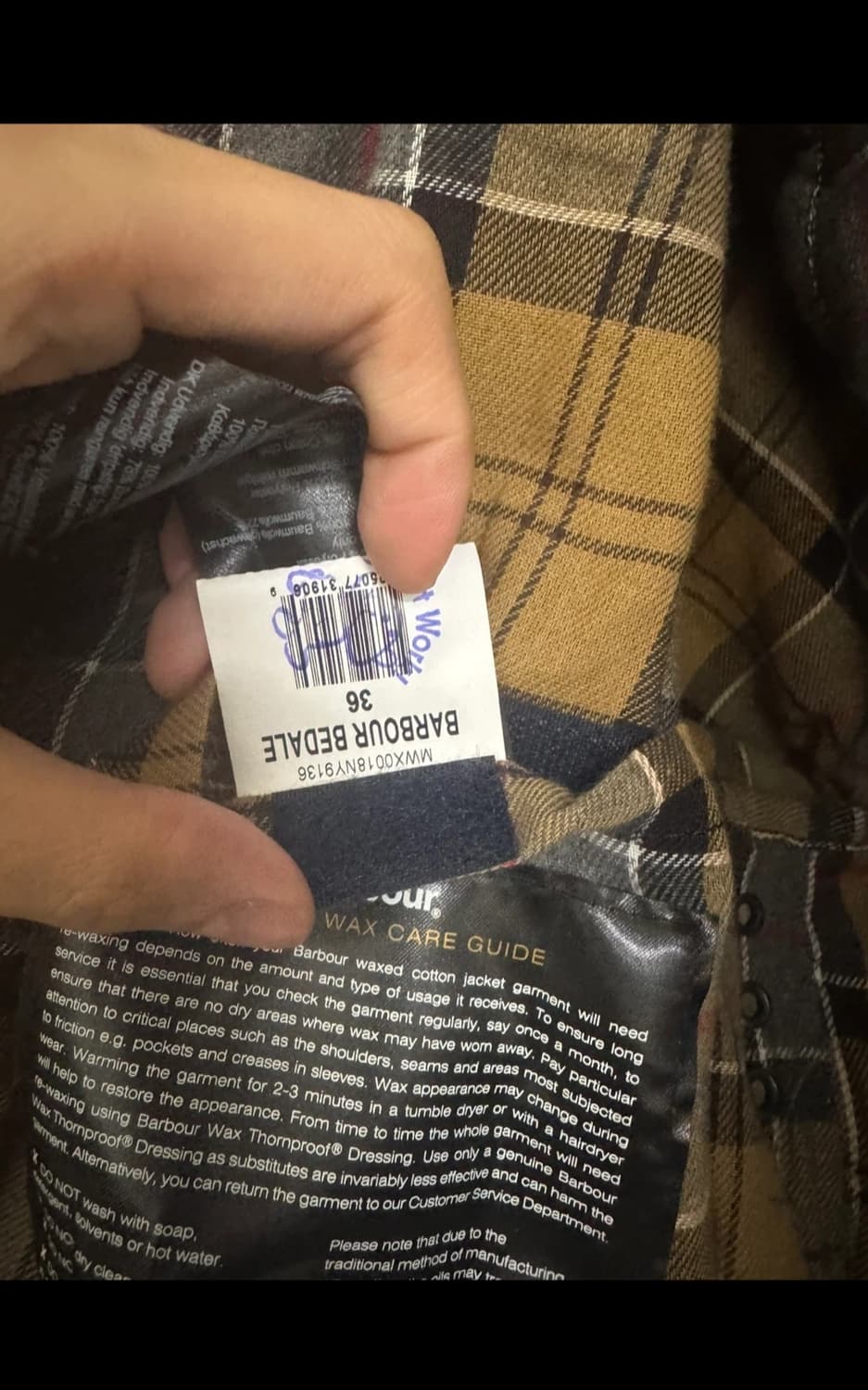 바버 비데일 네이비 36 상품이미지2