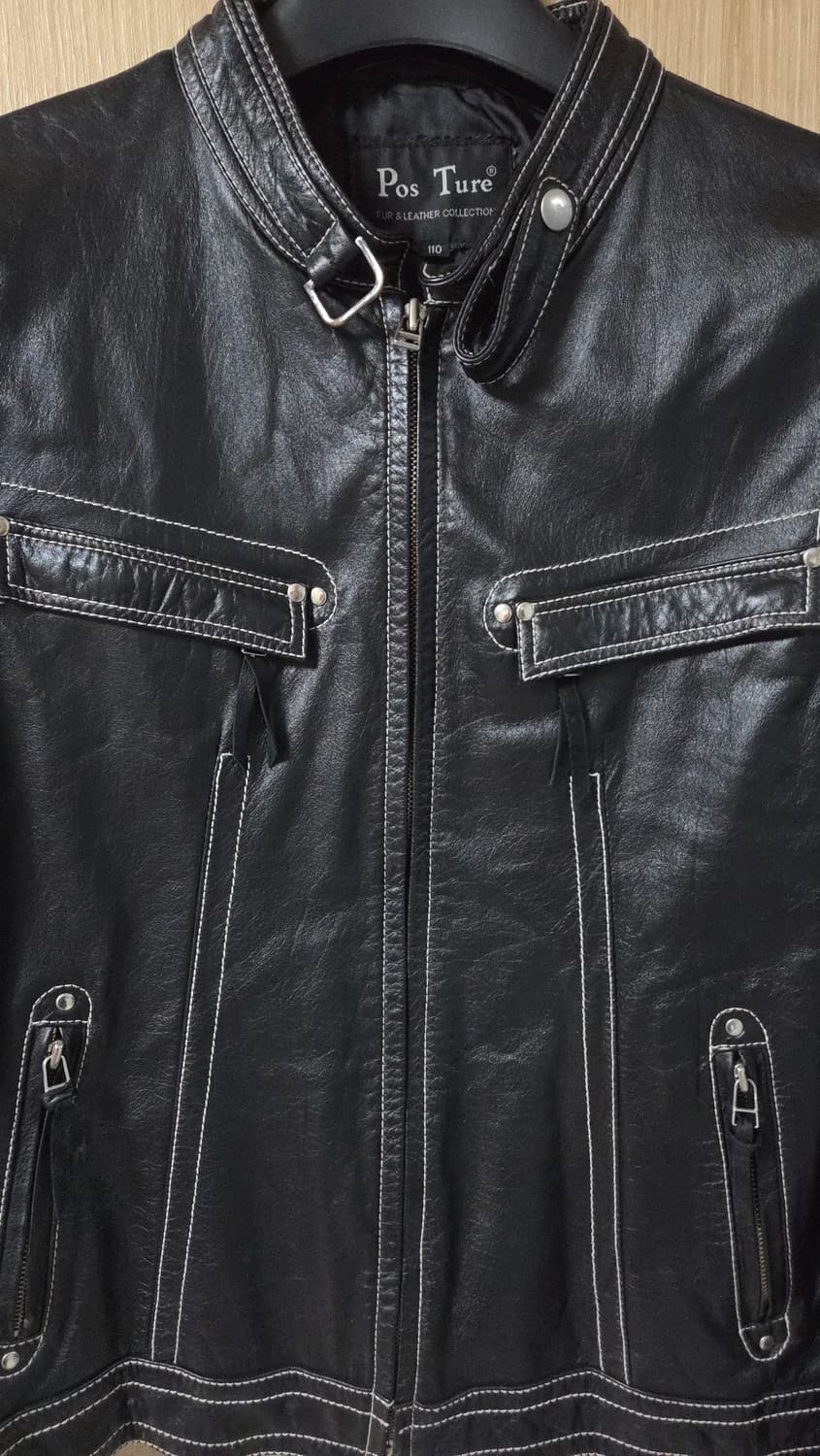 (착샷) pos ture 가죽 자켓 바이커 상품이미지3