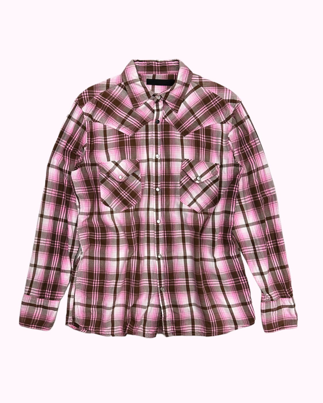 pink check western shirt 상품이미지1