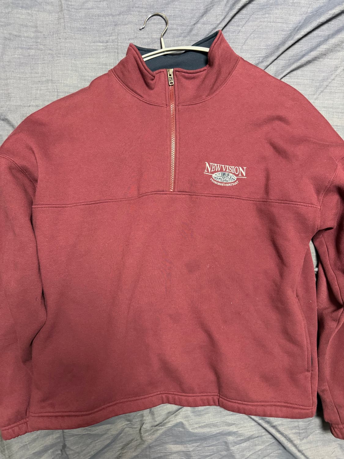 디스이즈네버댓 Half Zip Sweatshirt Burgundy L 상품이미지1