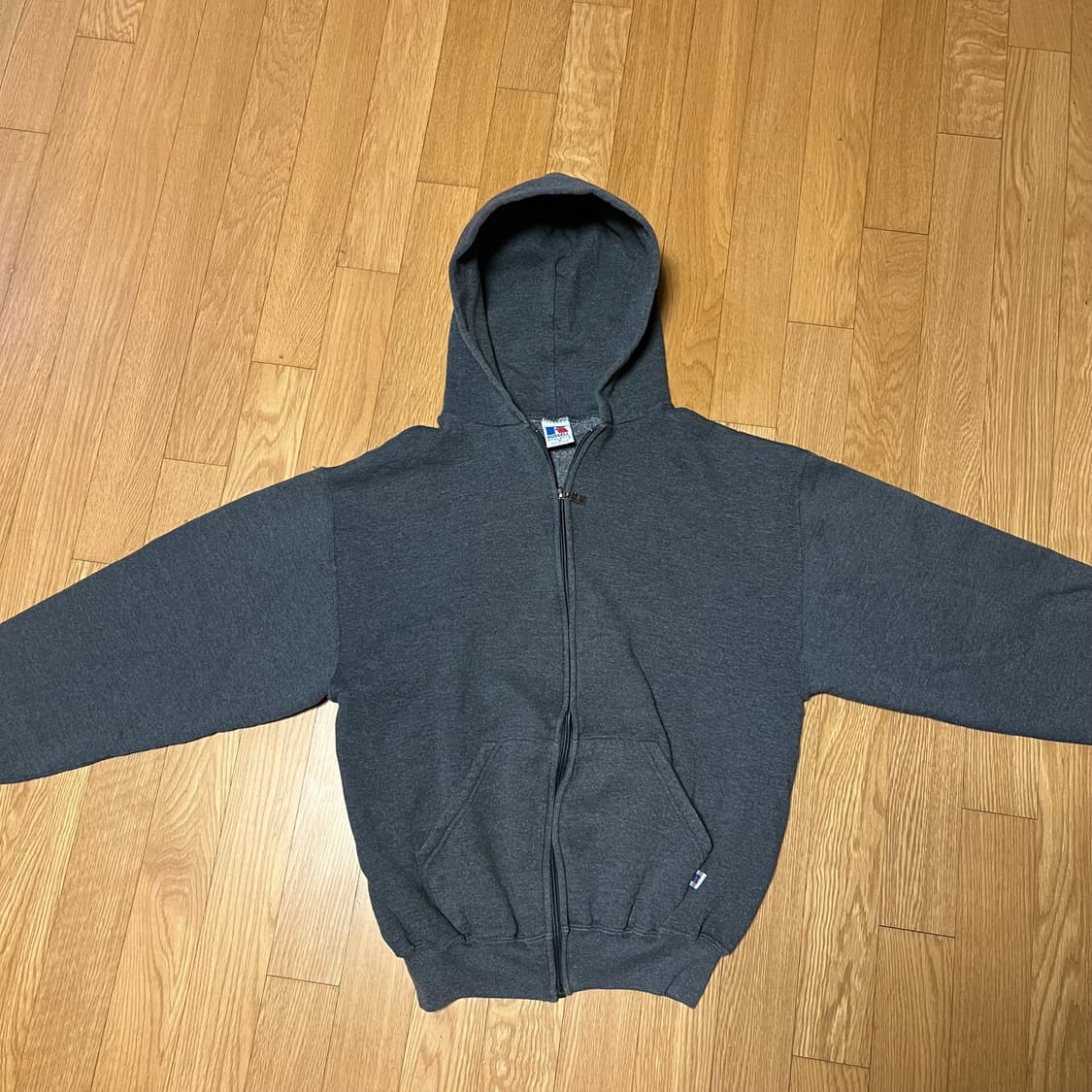 [M] 90s 빈티지 러셀 후드집업 챠콜 그레이 상품이미지2