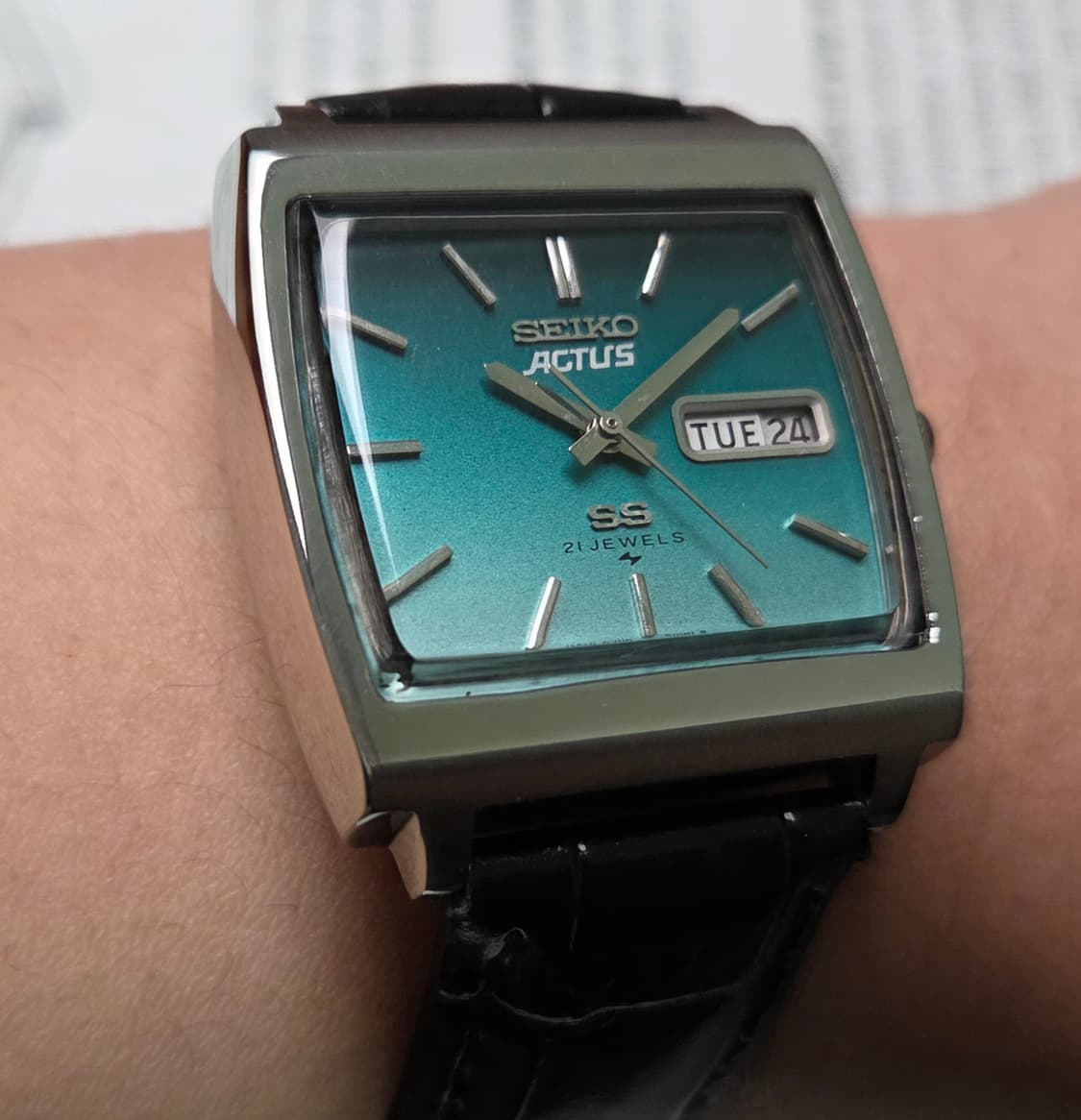빈티지 세이코 액투스 SS 테레비 청록투톤 데이데이트 오토매틱
 상품이미지10
