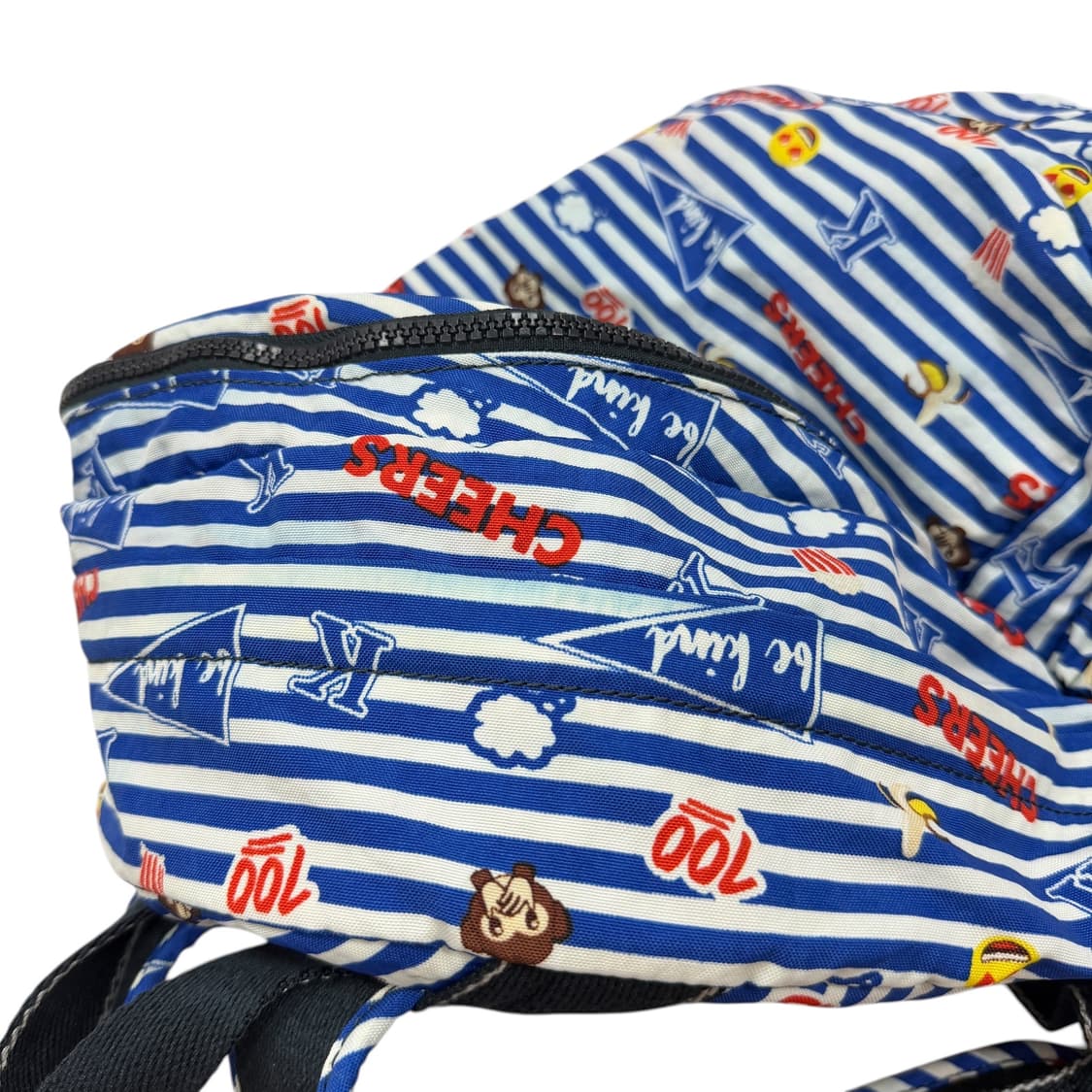 키플링 빈티지 이모지 몽키 바나나 스트라이프 나일론 백팩 가방 블루 상품이미지9