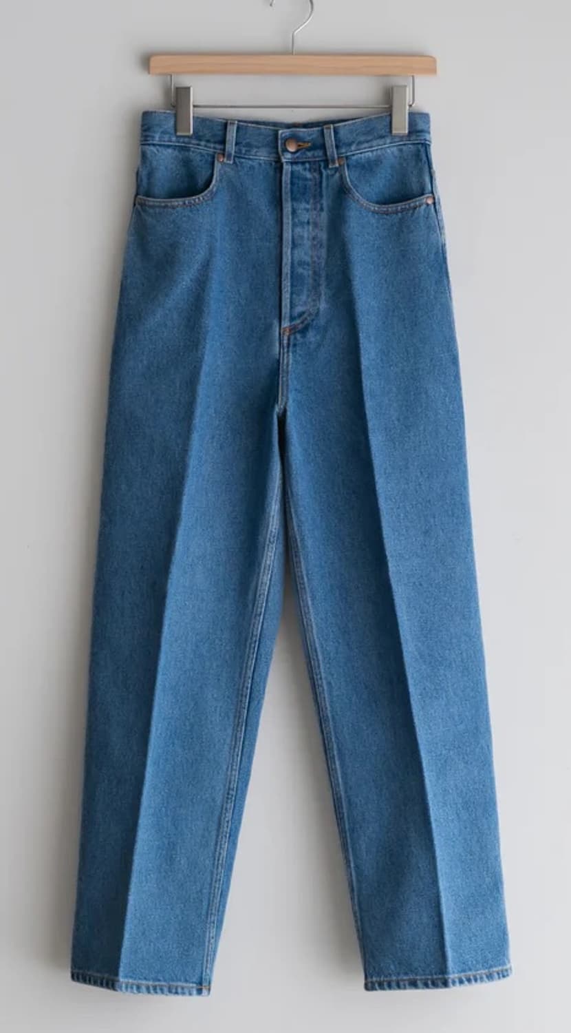 크리스타세야 하이웨이스트 블리치드 데님 팬츠 상품이미지1