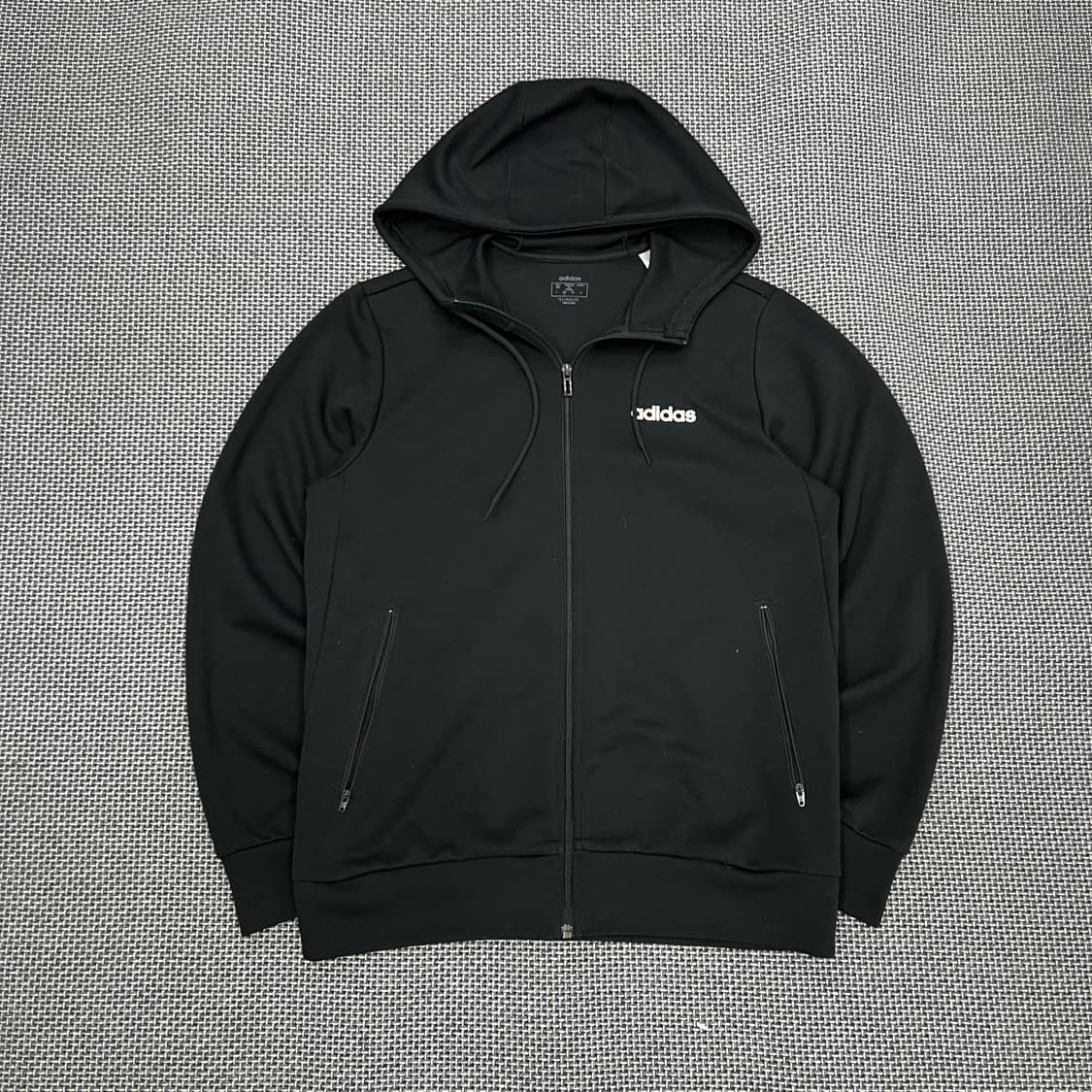 착샷O 아디다스 블랙 기본 후드집업 상품이미지1