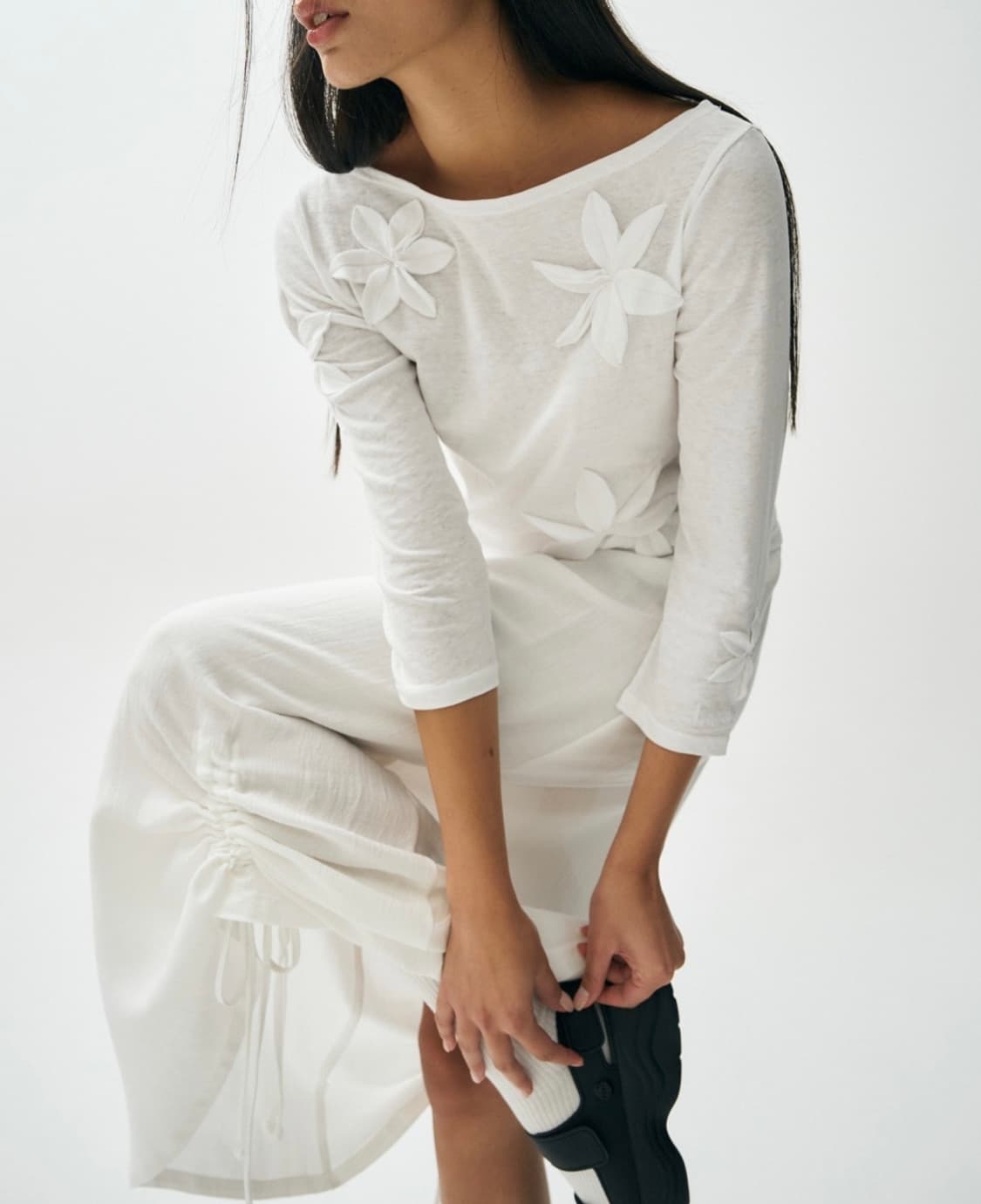Gauze Stopper Skirt White 상품이미지7