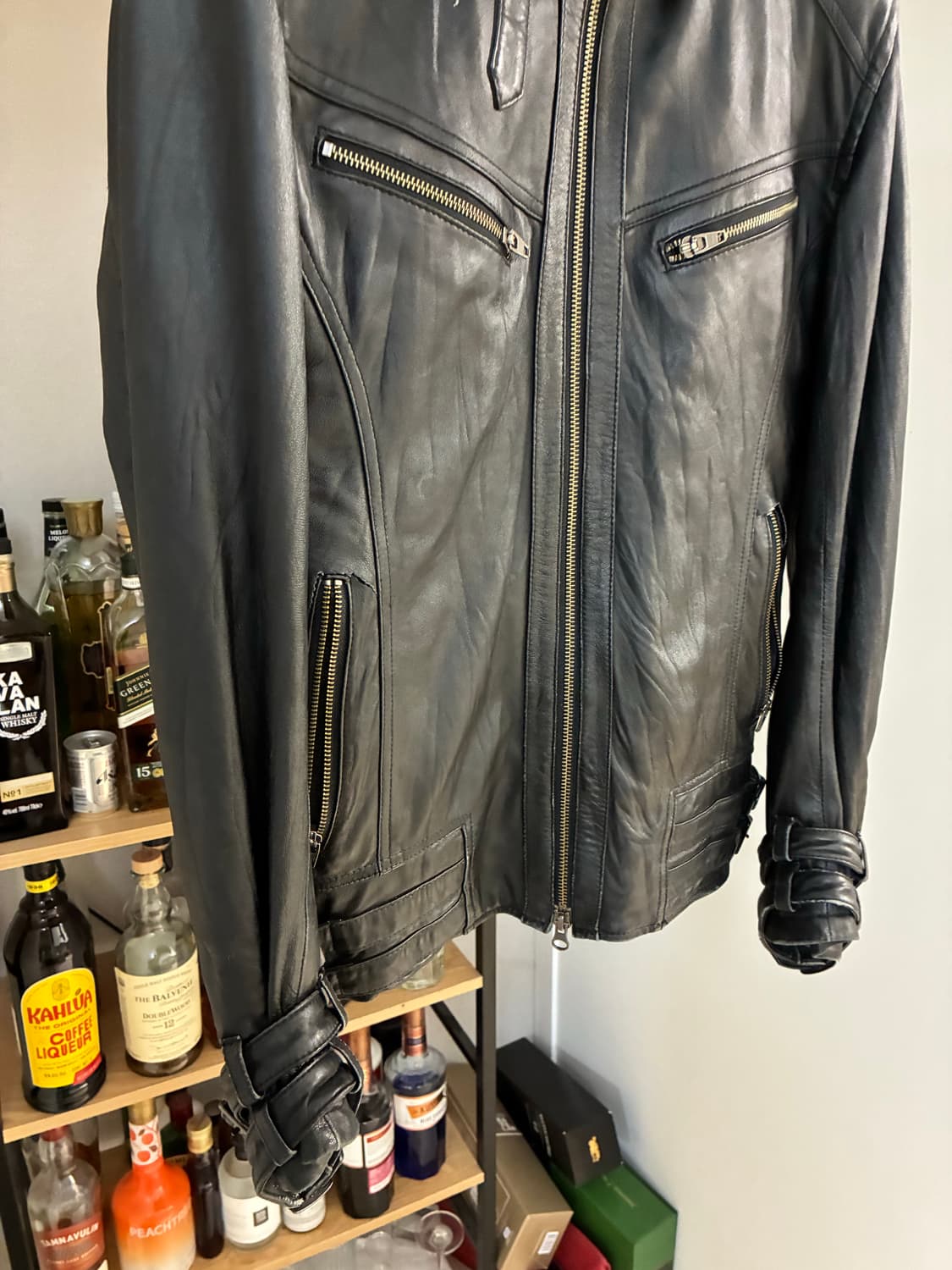 잭로즈 하이넥 바이커 레더 자켓 4 상품이미지2