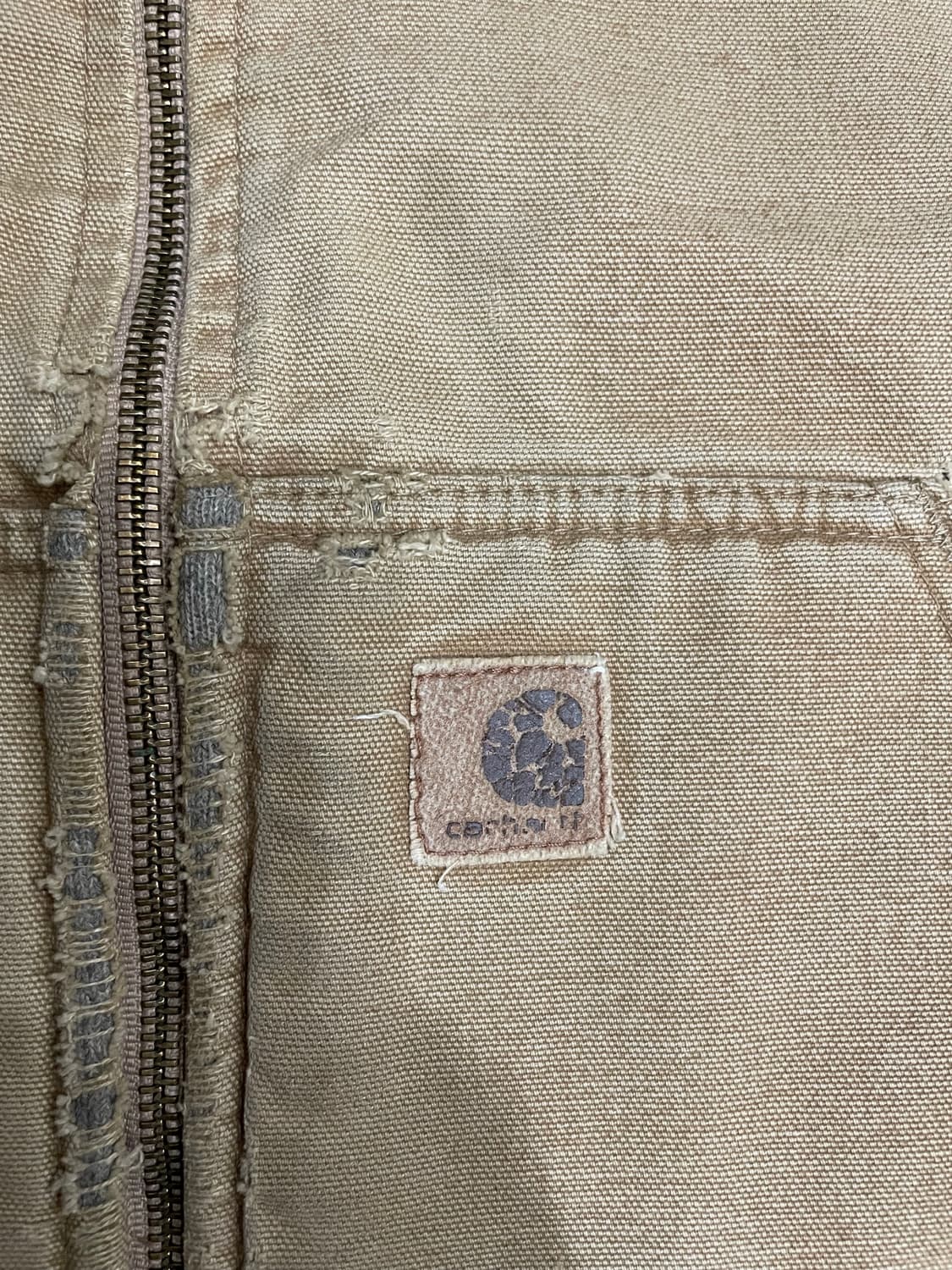 00s 칼하트 V26 덕 캔버스 셰르파 워크 베스트 카멜 상품이미지4