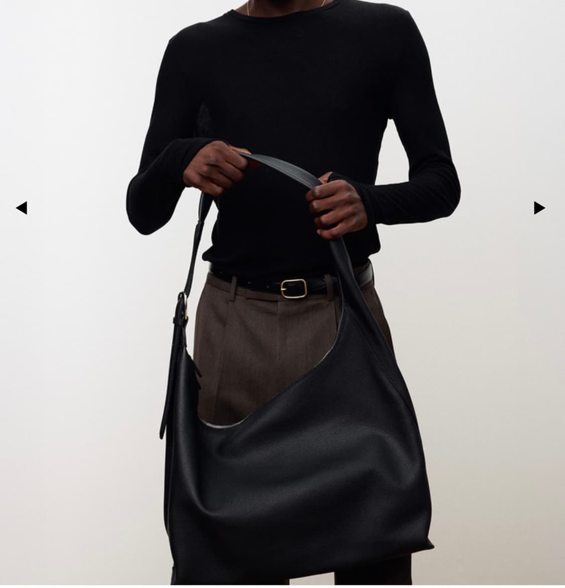(새제품)토니웩 가죽 숄더백 호보백 블랙 상품이미지1