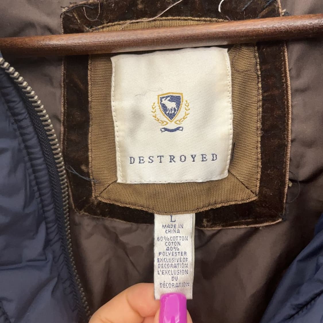 DESTROYED 올드스쿨 빈티지 00's 숏 패딩 L C06678 상품이미지5