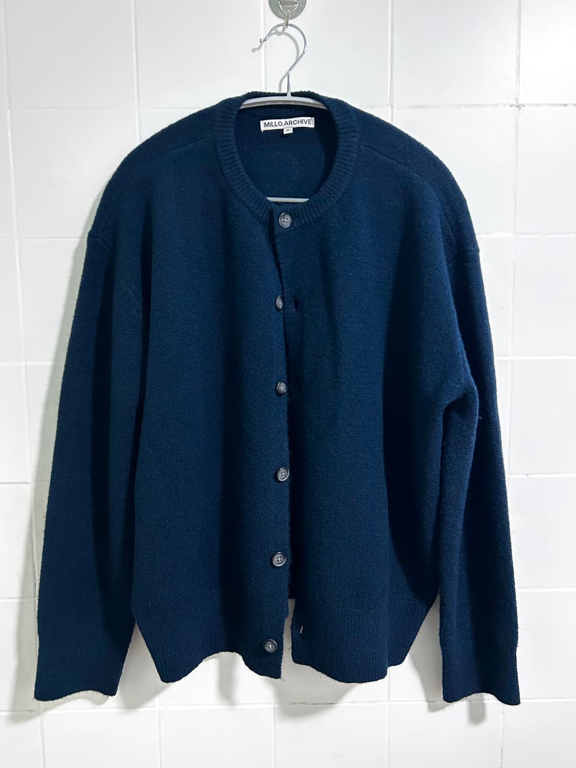 밀로아카이브 크롭 가디건 네이비 M 상품이미지1