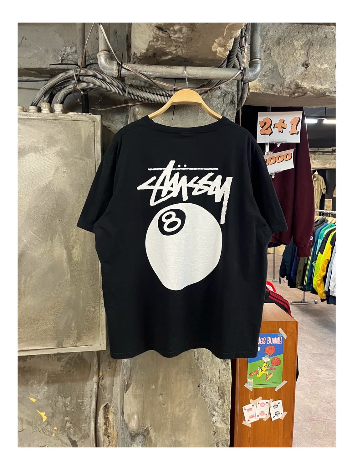 스투시 에잇볼 빅로고 반팔티 블랙 XL #csz3563 상품이미지1