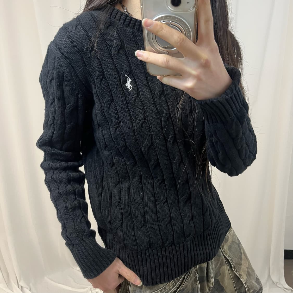 Polo Ralph Lauren Black Cable Knit 상품이미지3