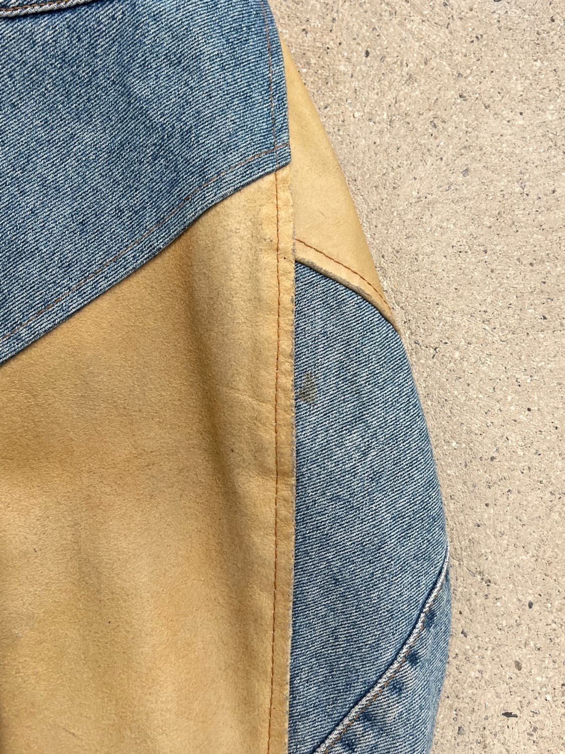 빈티지 90s 이태리 메이드 데님 / 레더 자켓  상품이미지6