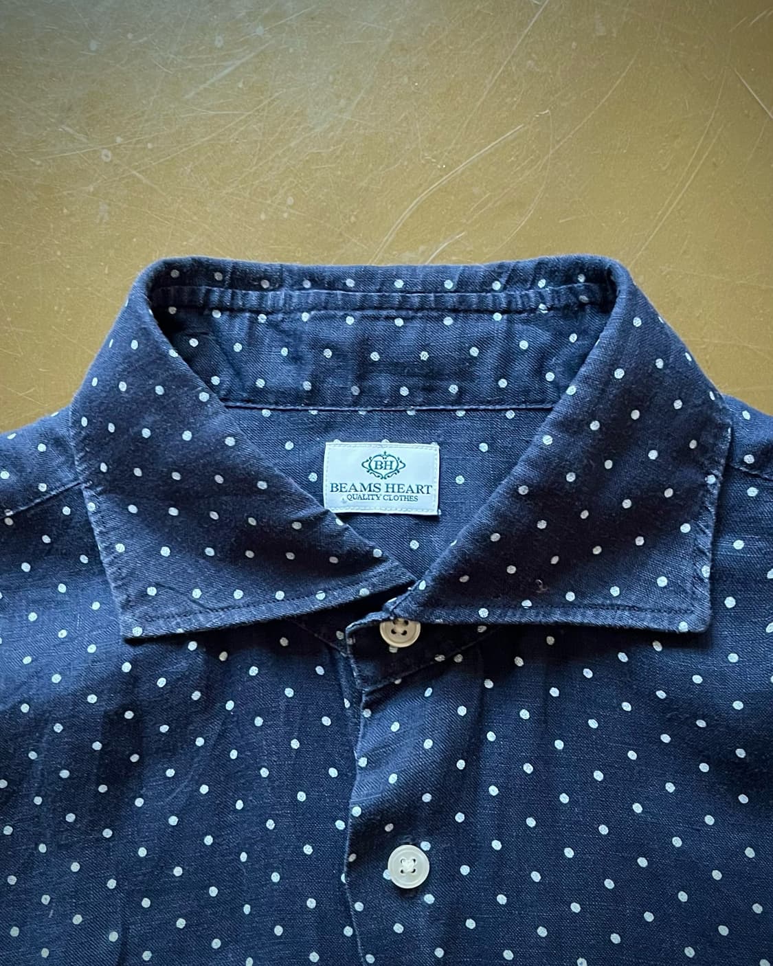 BEAMS Heart Dot Pattern Linen Shirt 상품이미지4