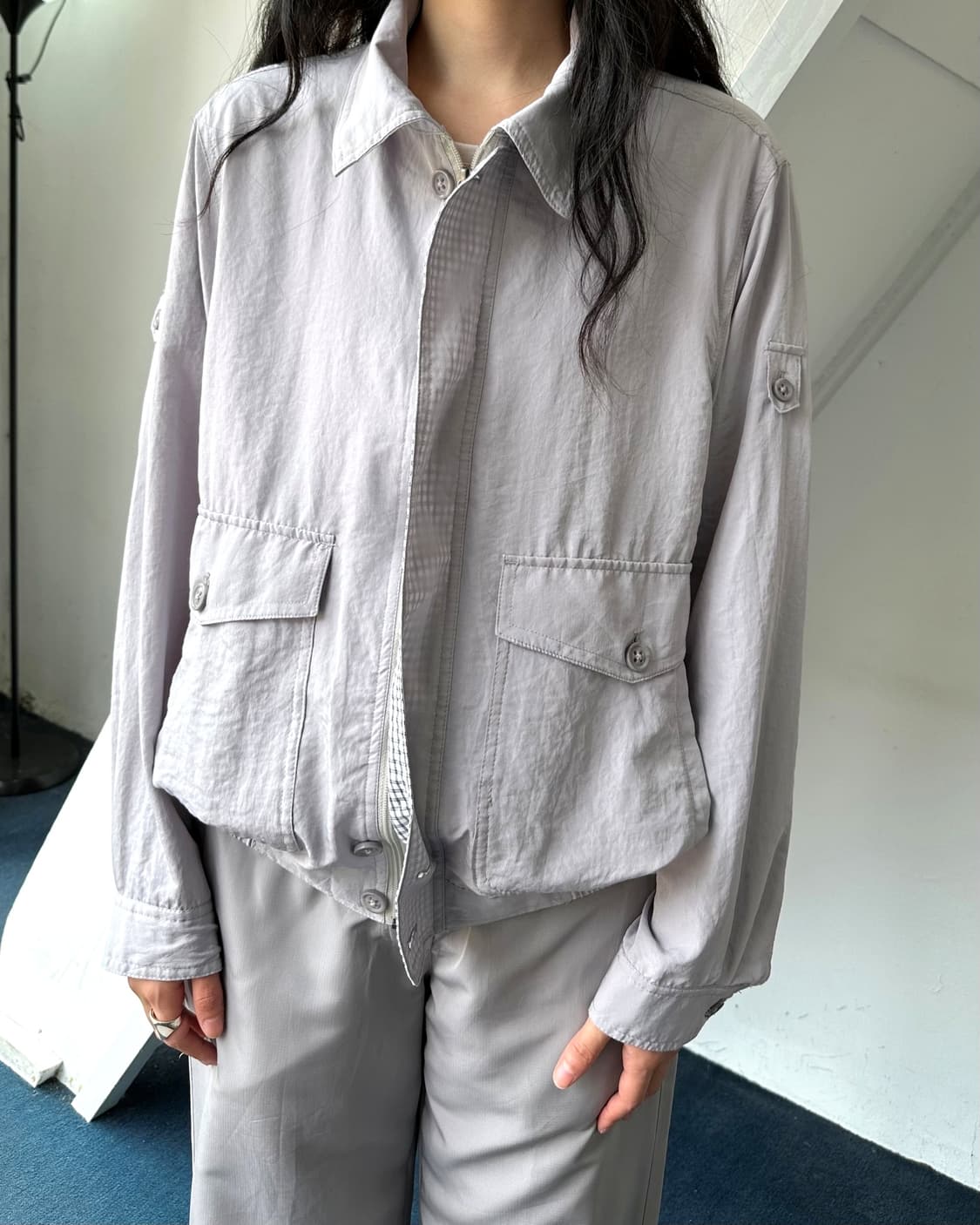 High count poly volume blouson 상품이미지9