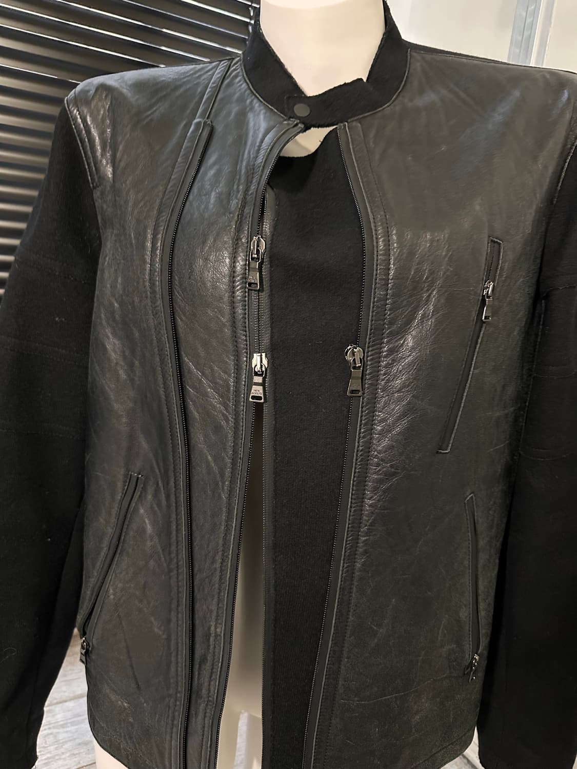 neilbarret leather two way zip-up jacket 상품이미지10