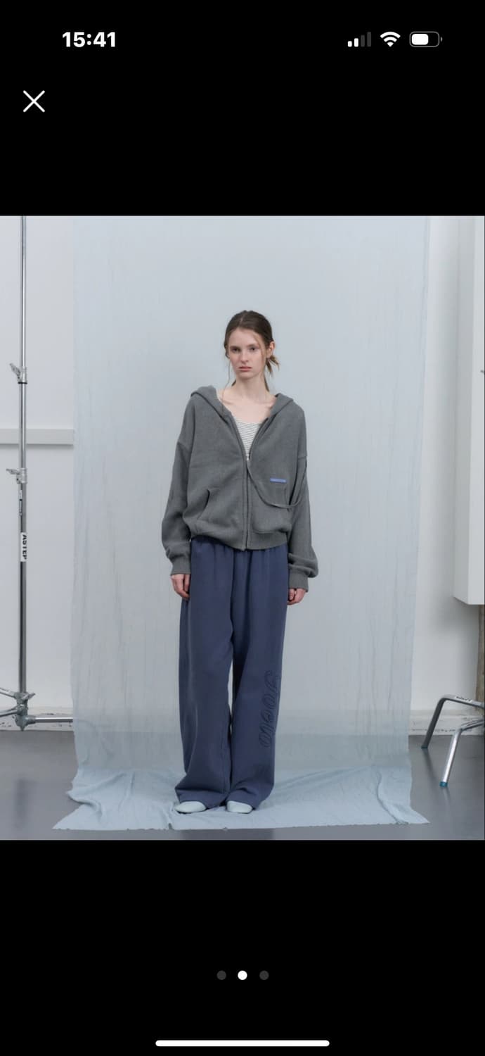 포에토 foeto 26SS 커넥트 니트 후드집업 그레이 상품이미지2