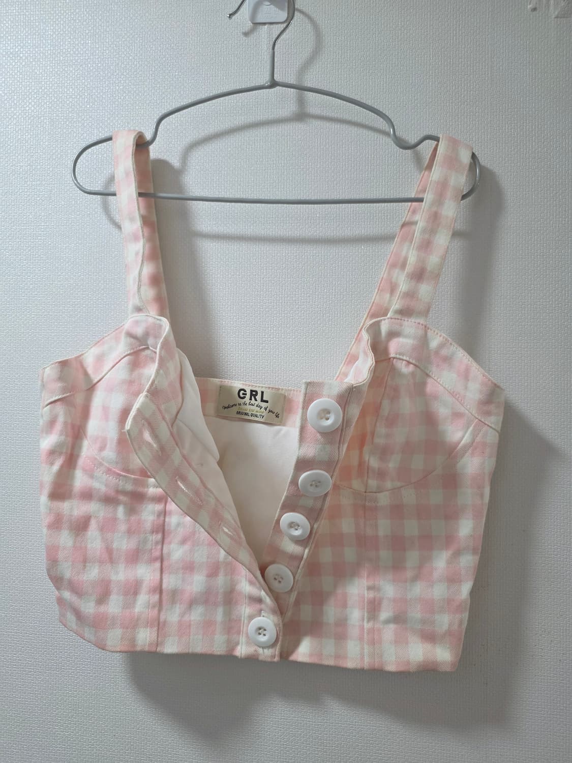 핑크 체크 뷔스티에 상품이미지2