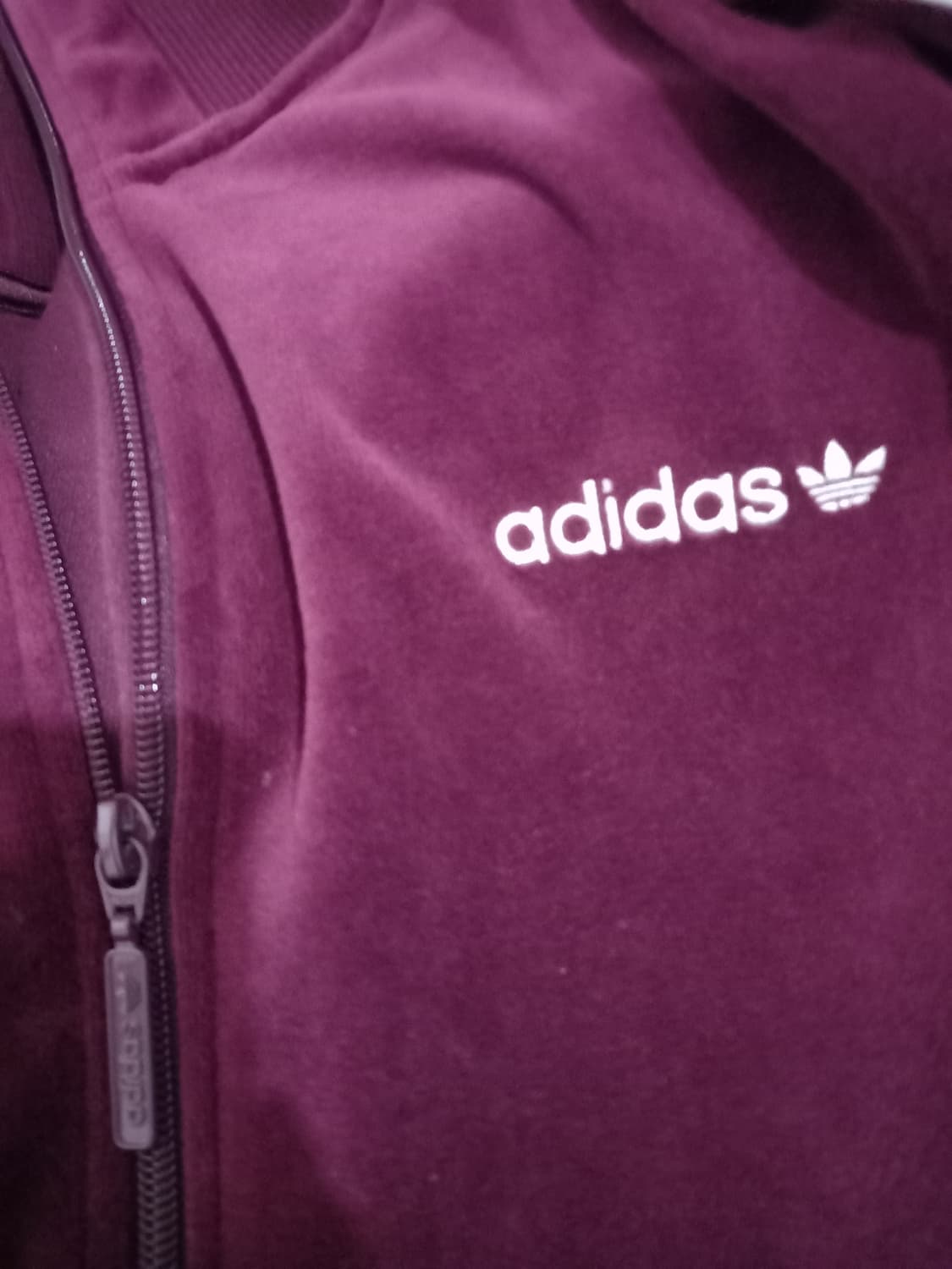 아디다스 희귀 벨벳 버건디 핑크 트랙탑 저지 져지집업 95~100 상품이미지4