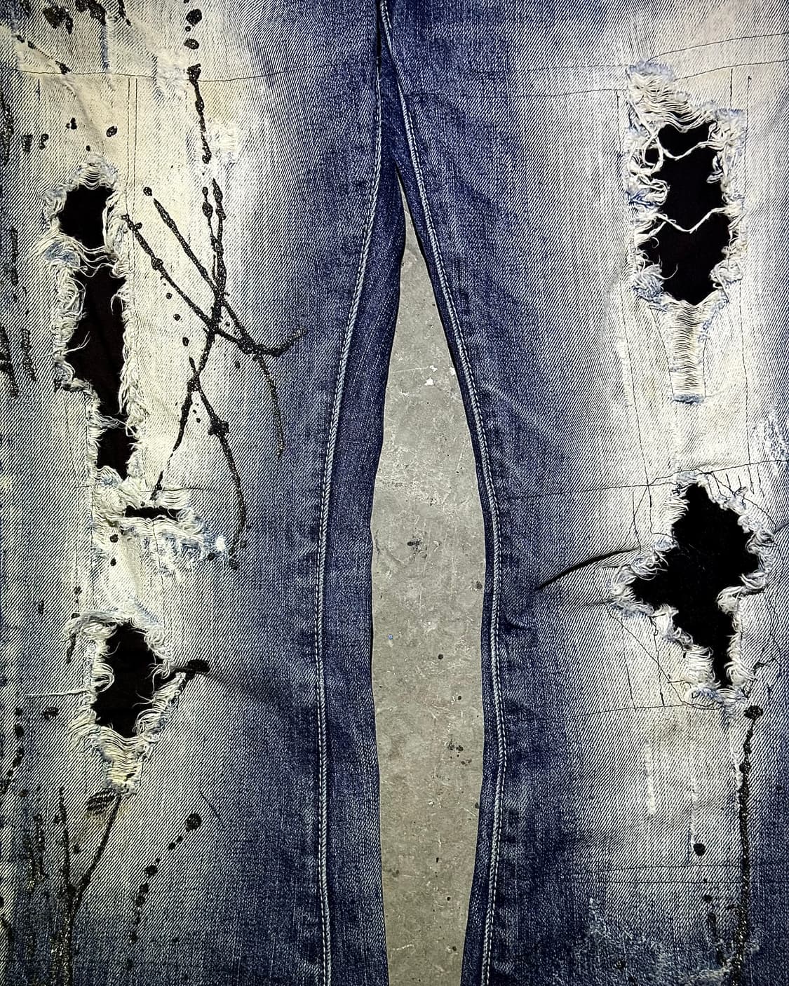 LA GATE – Destroyed Paint Straight Denim 상품이미지4