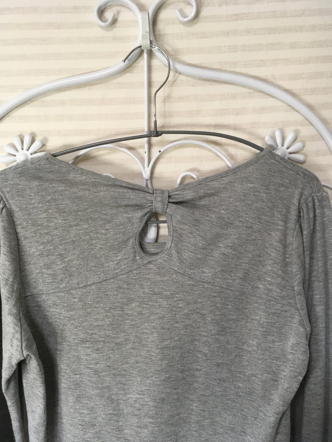 빈티지 그레이 리본 티셔츠 y2k 스트릿 갸루 펑키 일본빈티지682 상품이미지4