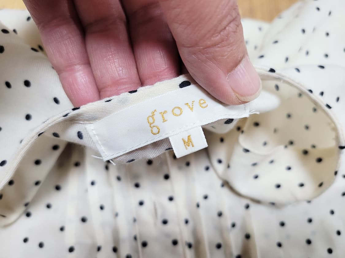 그로브(grove) 소매롤업 도트블라우스 55-66 상품이미지7