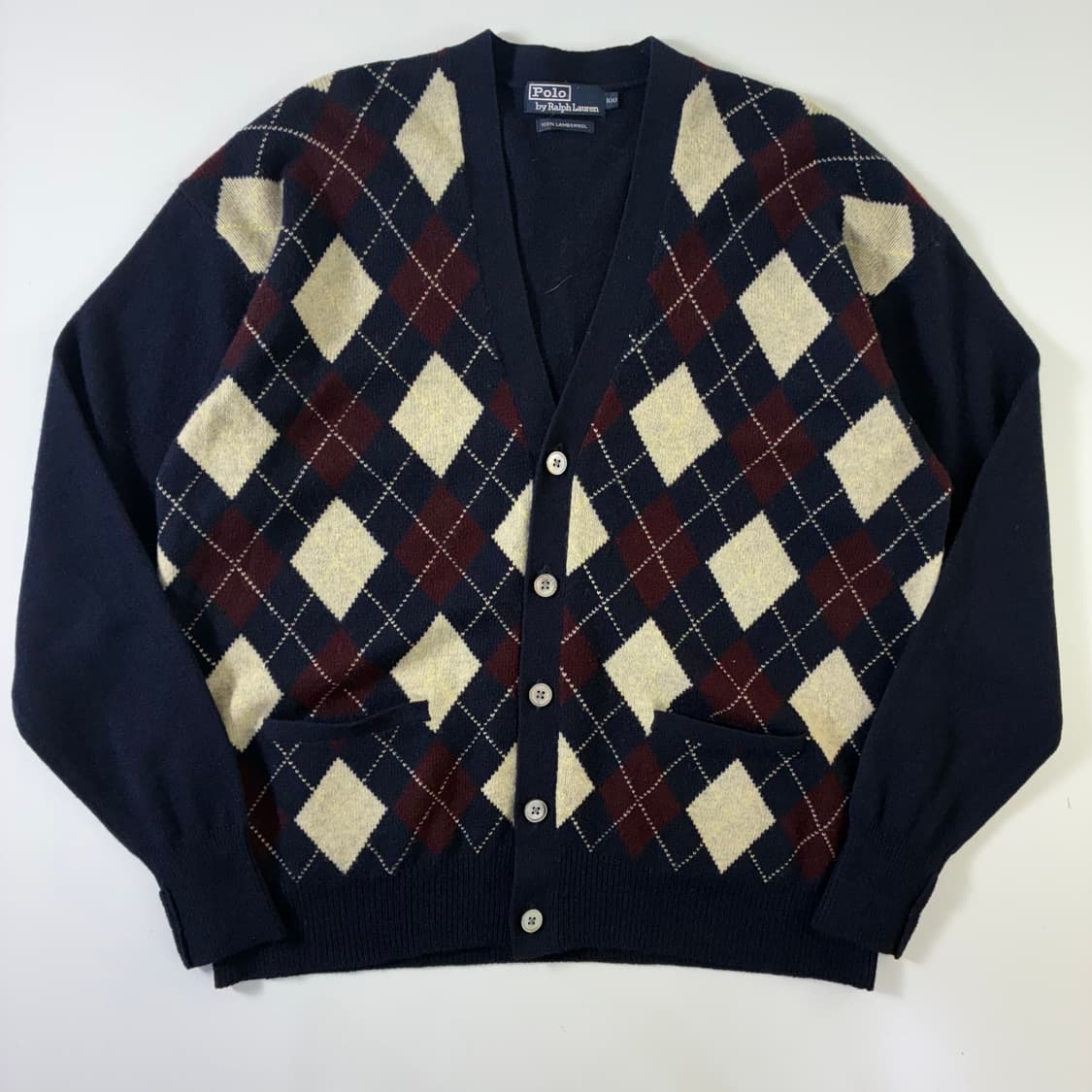 Polo 폴로 랄프로렌 00‘s 아기일 패턴 램스울100% 스웨터 가디건 상품이미지1